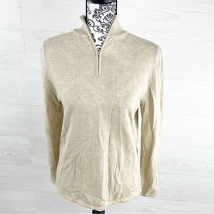 Akris Wool 1/4 Zipper Pullover Lightweight Turtleneck Sweater